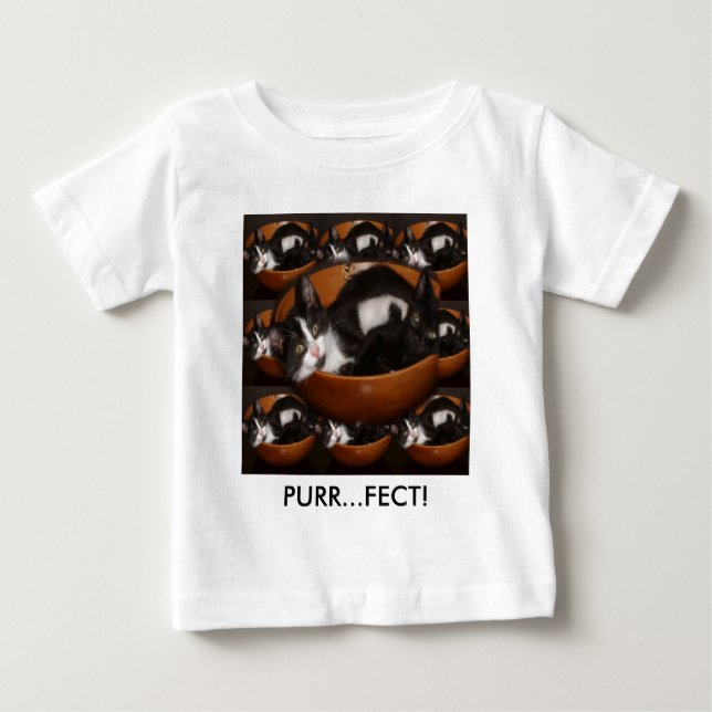 T-shirt Gatinhos em uma tigela com padrão (Frente)