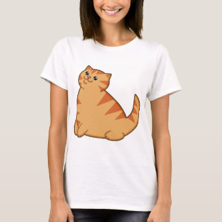 T-shirt Gato alaranjado gordo feliz