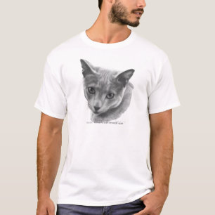 T-shirt Gato azul do russo