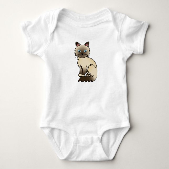 T-shirt Gato Birman / Ragdoll de Pontas de Chocolate (Frente)
