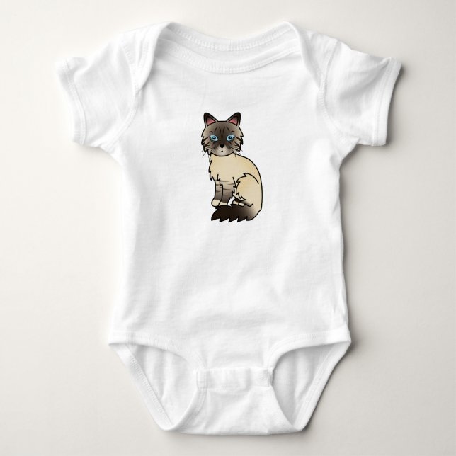 T-shirt Gato Birman / Ragdoll Tabby Ponto de Foca (Frente)