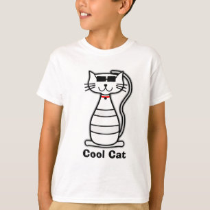 T-shirt Gato bonito dos desenhos animados do gato legal