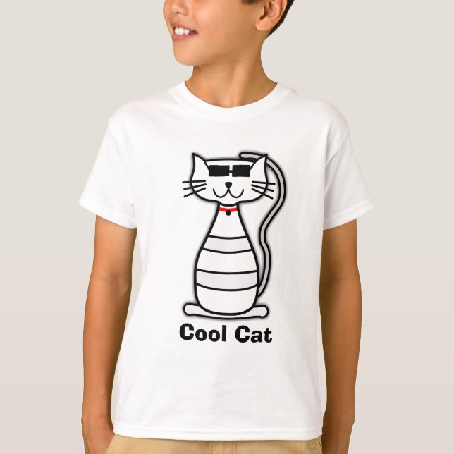 T-shirt Gato bonito dos desenhos animados do gato legal (Frente)