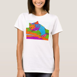T-shirt Gato Colorido