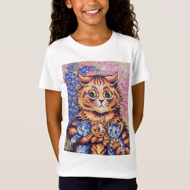 T-shirt Gato com Kittens, Louis Wain (Frente)