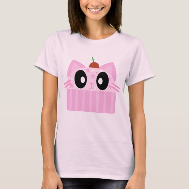 T-shirt gato cupcake kawaii (Frente)