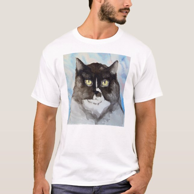 T-shirt Gato da aguarela (Frente)