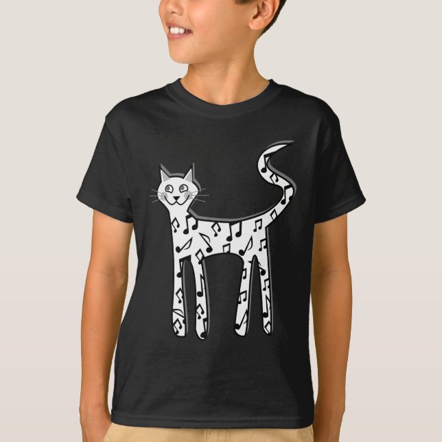 T-shirt Gato da nota musical (Frente)