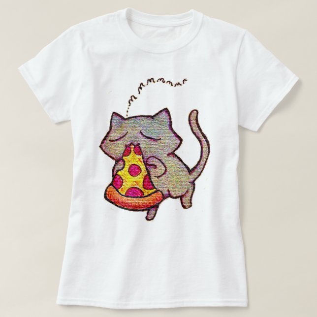 T-shirt Gato da pizza! (Frente do Design)