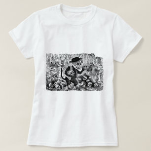 T-shirt Gato de beco Calavera C. 1900's adiantado México