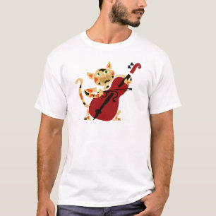 T-shirt Gato de chita engraçado que joga desenhos animado