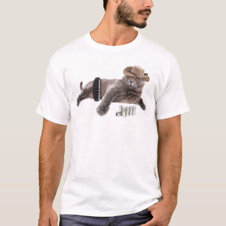 T-shirt Gato de cowboy engraçado