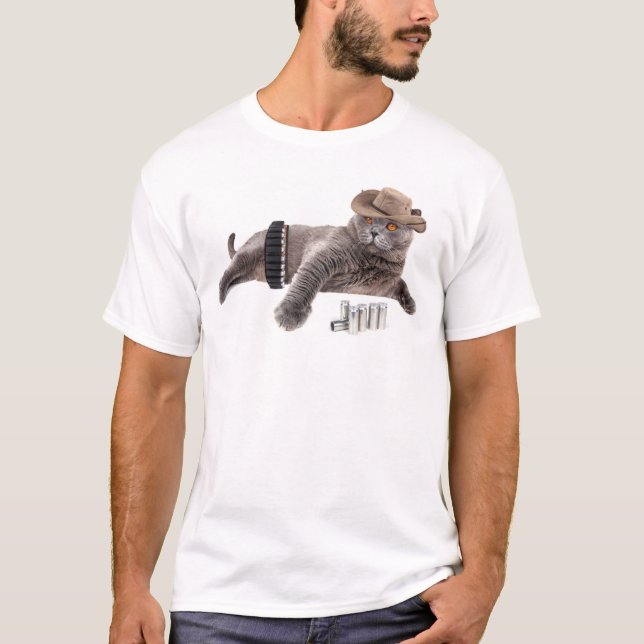 T-shirt Gato de cowboy engraçado (Frente)