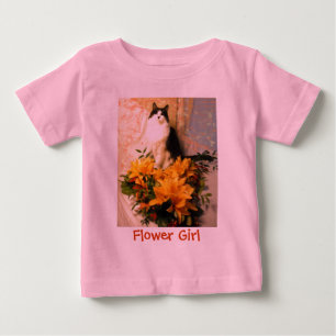 T-shirt Gato de Gatinho da Menina Flor