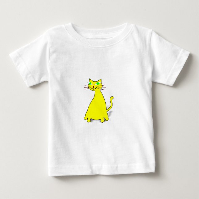 T-shirt Gato de gordura amarelo (Frente)
