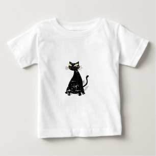 T-shirt Gato de Gordura Preta Distante