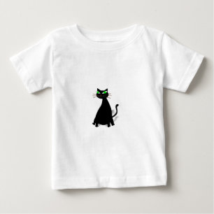 T-shirt Gato De Gordura Preto Com Olhos Verdes