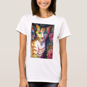 T-shirt Gato de muitas cores