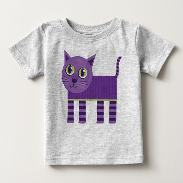 T-shirt Gato De Roxo E Roxo (Frente)