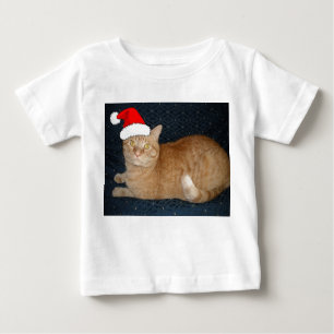 T-shirt Gato de Tabby Laranja Natal