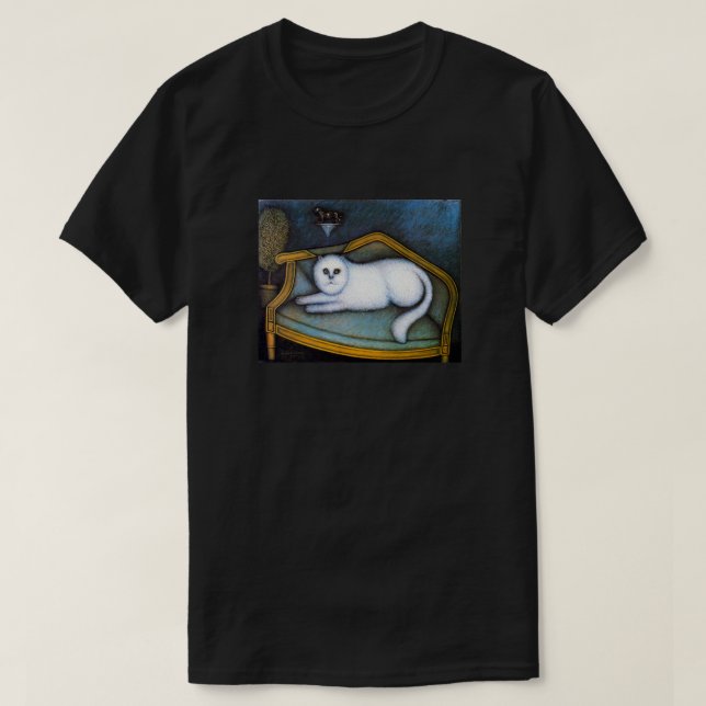T-shirt Gato do angora, Morris Hirshfield (Frente do Design)