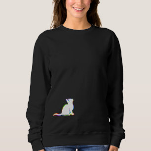 T-shirt Gato do arco-íris, suficiência branca, texto