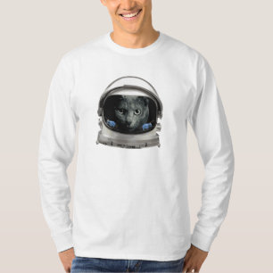 T-shirt Gato do astronauta do capacete de espaço