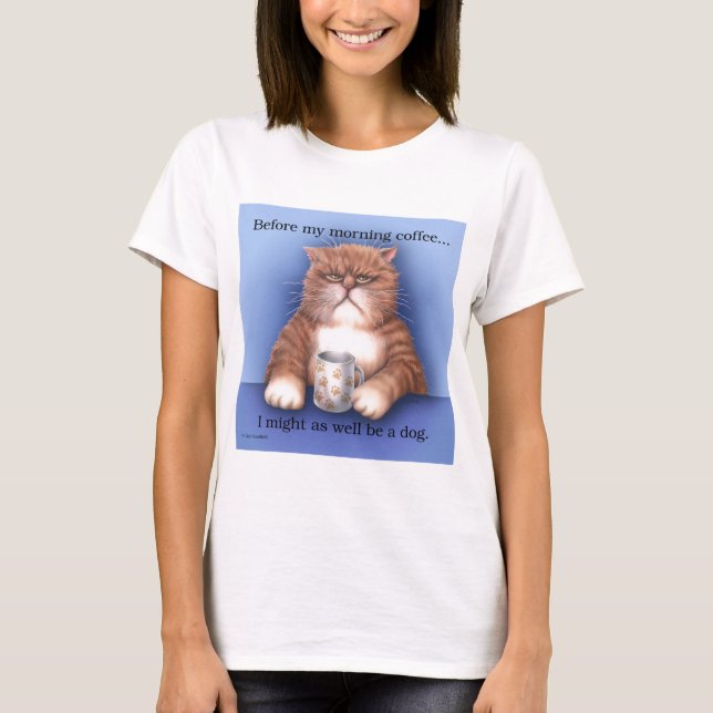T-shirt Gato do café (Frente)