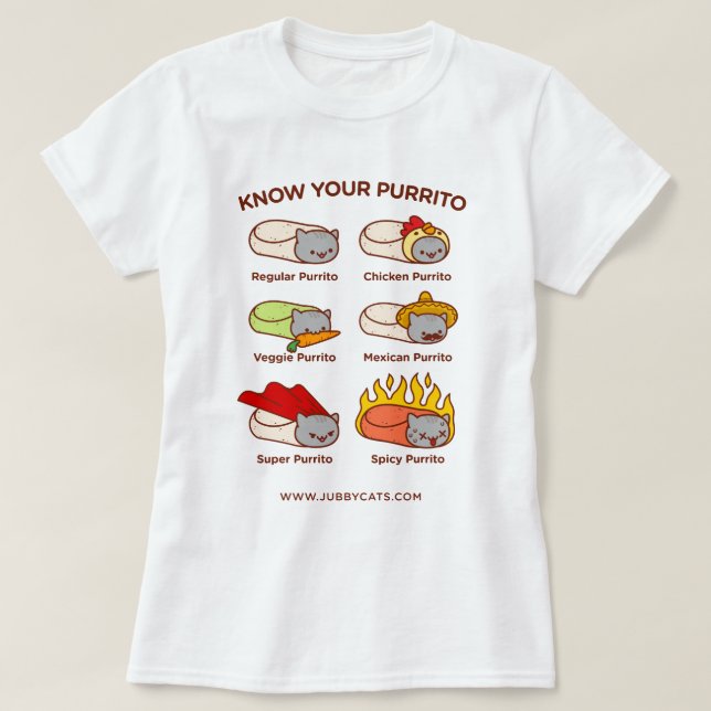 T-SHIRT Gato Engraçado - CONHEÇA O SEU PURRITO (Frente do Design)