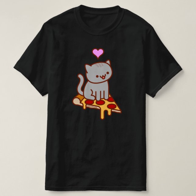 T-SHIRT Gato Engraçado PIZA CAT (Frente do Design)