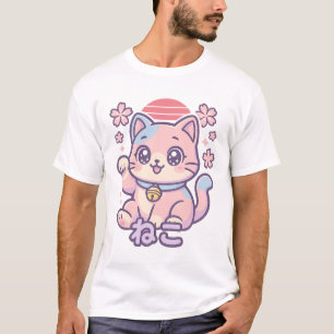 T-Shirt Gato Gato   Kawaii - Topo do Streetwear