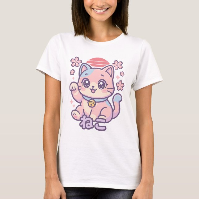 T-Shirt Gato Gato | Kawaii - Topo do Streetwear (Frente)