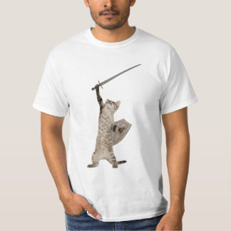 T-shirt Gato heróico do cavaleiro do guerreiro