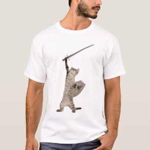 T-shirt Gato heróico do cavaleiro do guerreiro
