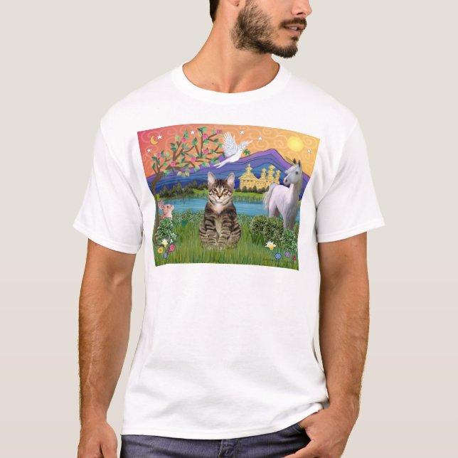 T-shirt Gato -(Listrado) - Terra da Fantasia (Frente)