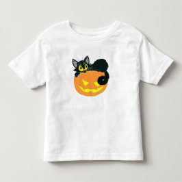 T-shirt Gato Negro e Abóbora do Halloween