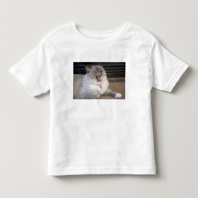 T-shirt gato Neva Masquerade bocejando (Frente)