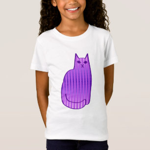 T-shirt Gato, Orquídea e Roxo modernos do século médio