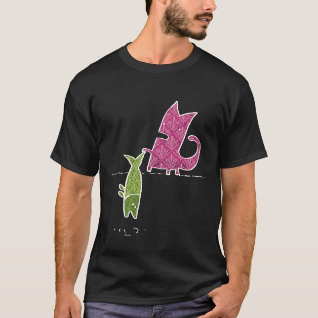 T-shirt Gato+peixes (Frente)