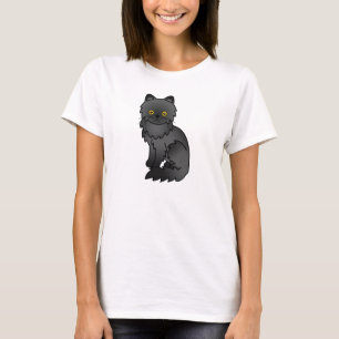 T-shirt Gato Persa Negro