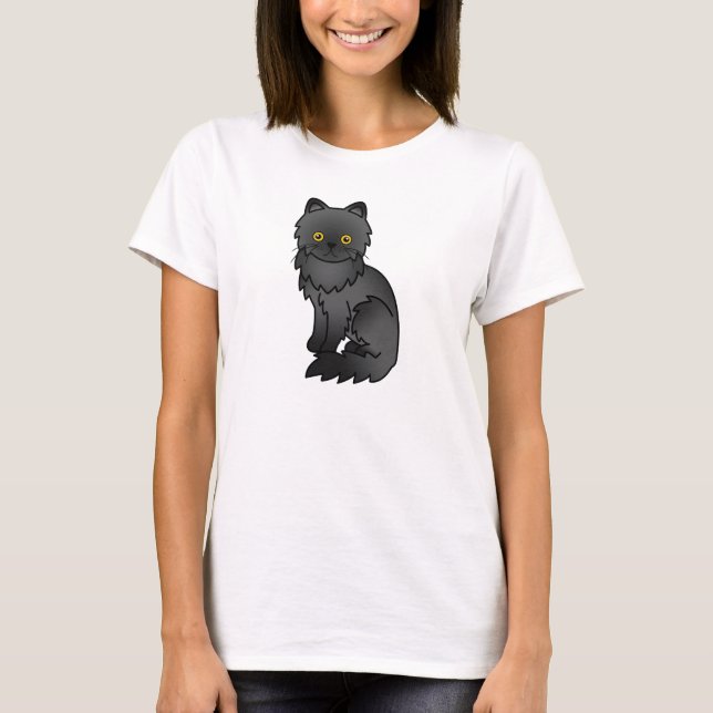 T-shirt Gato Persa Preto (Frente)