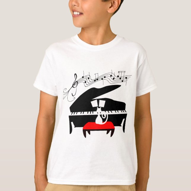 T-shirt Gato & piano (Frente)