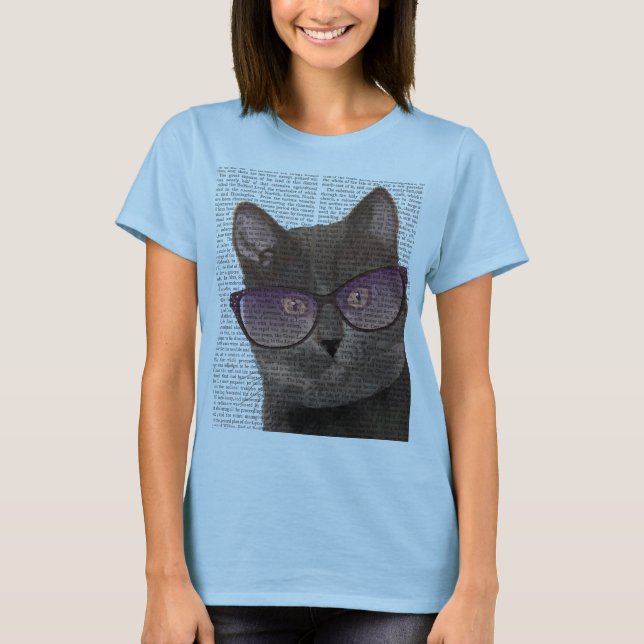 T-shirt Gato Preto com Óculos Solares 2 (Frente)