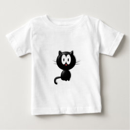 T-shirt Gato preto em fundo branco