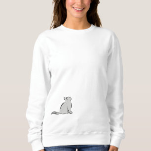 T-shirt Gato preto, suficiência cinzenta