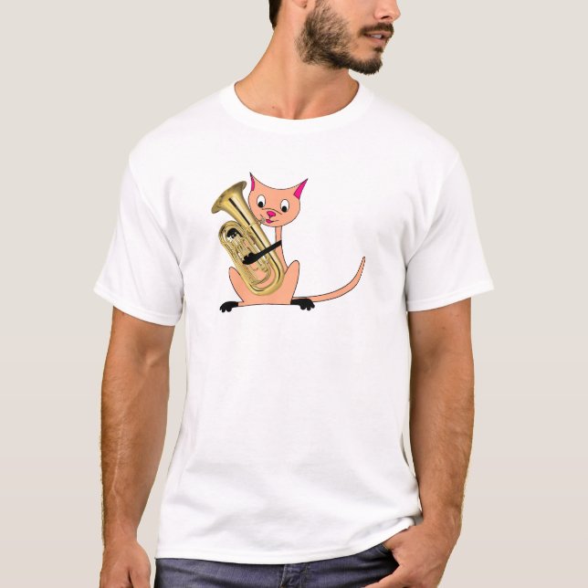 T-shirt Gato que joga o Euphonium (Frente)