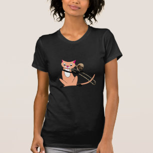 T-shirt Gato que joga o Trombone