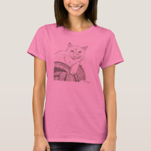 T-shirt Gato Ragdoll Retrato Mulher Capa Longa