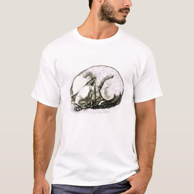 T-shirt Gato Siamese do sono (Frente)