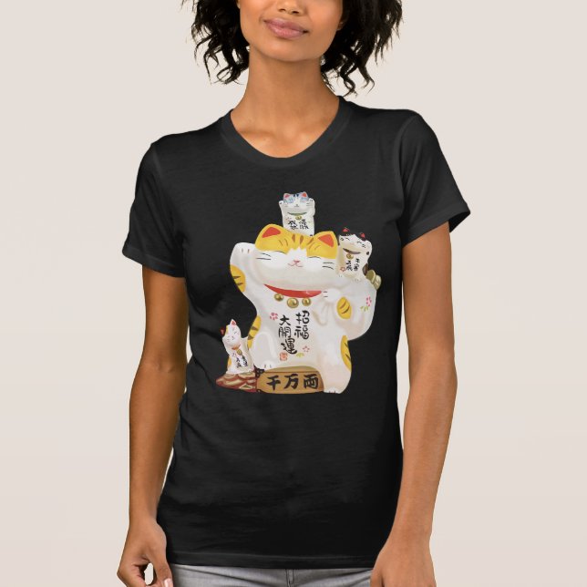 T-shirt Gato Sortudo Japonês (Frente)